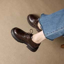 Genuine Leather Women's Oxford Shoes Luxury Handmade 2026 Autumn New Fashion British Style Elegant Black Casual Shoes Woman