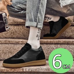 Man Vintage Elevator Shoes Height Increase Insole 6cm Taller Lift Sneakers Shoes Men Leisure Fashion Sports Casual Shoes