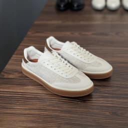Summer Linen GAT Sneakers Vintage Old Money German Army Trainers White Genuine Leather Breathable Soft Casual Board Shoes
