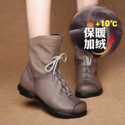 Explosive retro original leather short boots warm leather boots 2025 Spring and Autumn new low heeled women's boots