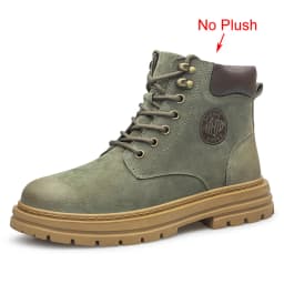 Men's High‑Top Combat Boots Retro Suede Work Ankle Boots Lace‑Up Thick Sole Non‑Slip Casual Outdoor Hiking Booties for Men