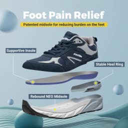 Fitville Walking Shoes Extra Wide Casual Men's Sneakers With Arch Support Sports Shoes for Men for Relief Plantar Fasciitis