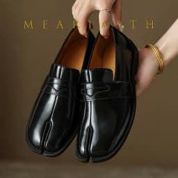 Tabi Loafers Men and Women Split Toe Thick Sole Casual Patent Leather Tabbi Black slip on Flats Chunky platform Mocassin shoes