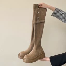 Winter Street Style Platform Sole Women Over The Knee Knight Boots Fold Two Ways Wear Shoes Female Silm Thigh High Booties