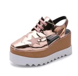 Women Casual Shoes Spring Lady Genuine Leather Casual Sneakers Running Sports Chunky Trainer Stars Breathable Platform Shoes