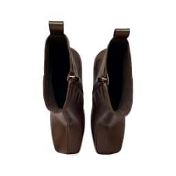 2027 Autumn Winter Trendy New Simple Versatile Sexy Square Toe Slim Heel Side Zipper Women's Genuine Leather Ankle Boots