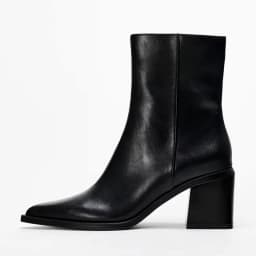 Chunky Heel Soft Leather Chelsea Boots Women Sexy Pointy Toe Side Zip Design Ankle Boots for Ladies Comfortable Women Shoes