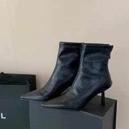 SUOJIALUN 2024 Winter New Brand Women Ankle Boots Fashion Pointed Toe Ladies Elegant Short Boots Shoes Thin High Heel Chelsea Pu