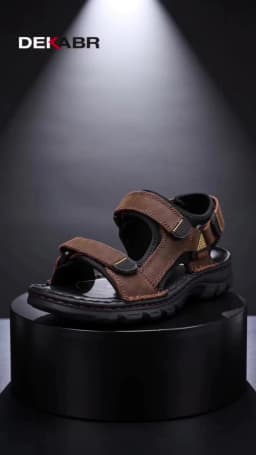 DEKABR Size 48 Male Genuine Leather Sandals Summer Casual Men Shoes Vacation Beach Shoes Fashion Outdoor Non-Slip Sneakers