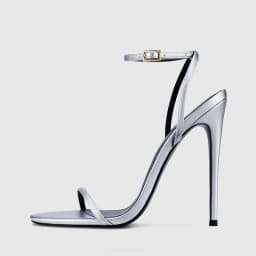 New Red High Heel Sandals with Women's Thin Heel, Metal Leather Strap, Black Sexy, Open Toed Style, Foot Ring33-46