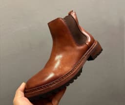 YETTIES Men's Premium Horsehide Chelsea Boots, Handmade Soft Leather Vintage High Top Boots with Genuine Sole, Autumn Winter New