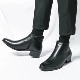 Boots Chelsea Leather Men Ankle Shoes Wedding Formal Man Business Winter Warm Height Increase 5cm
