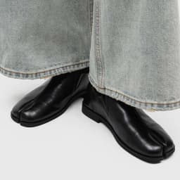 High-end Designer Split Toe Tabi Baotou Men's Slippers Fashion Men's Sneakers and Casual Shoes Retro Leather Slip-On Men's Shoes