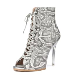 Transparent Heel 9.5cm High Dance Heels Platform Pump Dance Jazz Shoes With Platform Leather Outdoor Dance Shoes