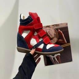 Fall Winter High Top Women's Casual Shoes Thick Bottom Heightening Magic Tape Sports Shoes Fashionable Splice Color Design