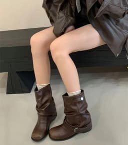 Designer Western Cowboy Women's Short Boots Thick Heel Buckle Ankle Boots for Women Black Knight Boots Botas Feminina сапоги