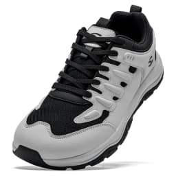 HOBIBEAR Unisex Wide Toe Walking Shoes Lace-Up Cross Trainers Outdoor Travel Artificial Leather Mesh Running Shoes
