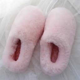 Natural Sheepskin Fur Slippers for Women Warm Wool Winter Indoor Home Shoes Fashion Casual Lady Slip-On House Slippers
