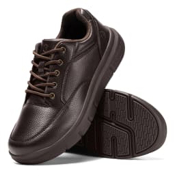 FitVille Men Wide Fit Oxford Shoes Leather Lace-Up Non-Slip Durable Sole Comfort Business Formal Dress Shoes Daily Office Casual Walking Leather Footwear