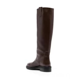 Arden Furtado brown boots for women knee high genuine leather square heel long boots Round toe Slip-on tan bootie Riding boots