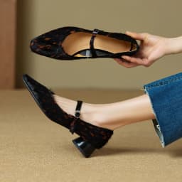 Mary Jane Shoes Women 2026 New Pointed Toe Women Shoes Pony Hair Strap Genuine Leather Leopard Print Formal Female Shoes