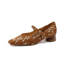 Mary Jane Shoes Women 2026 New Pointed Toe Women Shoes Pony Hair Strap Genuine Leather Leopard Print Formal Female Shoes
