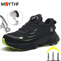 Rotating Button Security Shoes Men Boots Composite Toe Anti-Smash Work Sneakers Anti-Puncture Work Safety Shoes Protection Boots