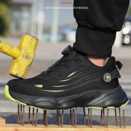 Rotating Button Security Shoes Men Boots Composite Toe Anti-Smash Work Sneakers Anti-Puncture Work Safety Shoes Protection Boots