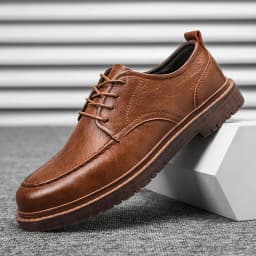 Autumn New Men Leather Casuai Shoes Brogue Luxurious Handmade Shoes Genuine Leather Shoes Work Boots Business Casual Sneakers