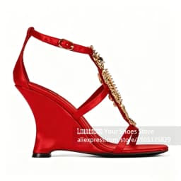 Metal-Embellished Animal Print Sandals Novelty Style Unique Wedge Heel Summer Footwear Multi-strap Ankle Buckle Stiletto Sandals