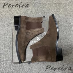 Men's Suede Leather Metal Toe Chelsea Boots British Retro Solid Color Med Heel Ankle Boots Autumn Winter New Cowhide Male Shoes