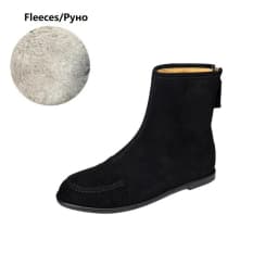 NEW Autumn/Winter Women Boots Sheep Suede Leather Shoes Women Round Toe Low Heel Shoes Slip-on Chelsea Boots Zipper Short Boots