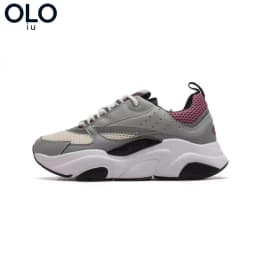 Gray Light Blue Color Block Mesh Dad Shoes Breathable Thick Platform Shock Absorb Casual Sneakers Unisex