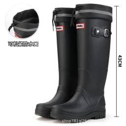 2026 Women's Fashion High-Top Rain Boots Adjustable Drawstring Buckle Non-Slip Waterproof Outdoor Hiking Canyoning Muck Shoes