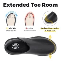 FitVille Men'S Diabetic Slip-On Oxford Dress Shoes, Adjustable Fit Comfort Business Formal & Wedding Casual Sneakers, Professional Orthopedic Footwear With Roomy Toe Box For Swollen & Wide Feet