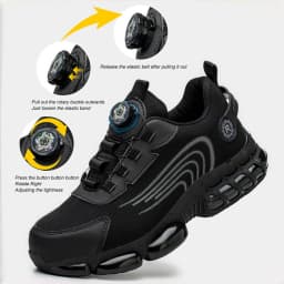 Wear Resistant Durable Steel Toe Work Shoes for Men Women Impact Resistant Steel Toe Cap Lightweight Comfortable Industrial Safety Sneakers All Seasons Construction Footwear Full Sizes Available Perfect Father’s Day Gift for Hard Workers