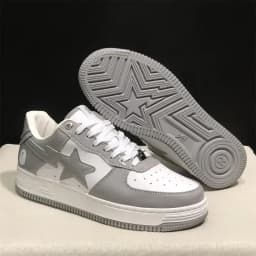 A BATHING APE Men All Black Shark BAPESTA Casual Plarfom Shoes Unisex Women Slip-Resistant Outdoor Soft Walking Sneakers