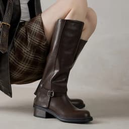 MORAZORA Genuine Leather Boots Women Square Mid Heels Black Brown Winter Boots Fashion Handmade Knee High Boots Ladies Shoes