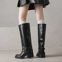 MORAZORA Genuine Leather Boots Women Square Mid Heels Black Brown Winter Boots Fashion Handmade Knee High Boots Ladies Shoes