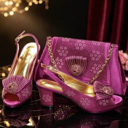 New Designer Fashion Open Toe Women Heels for 2026 Elegant Party Green Color Diamond Pumps Italian Shoes and Bags Matching Set