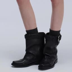 Eilyken Fashion Vintage Style Low Heels Ankle Boots Woman Round Toe Shoes Designer Weave Belt Buckle Modern Booties