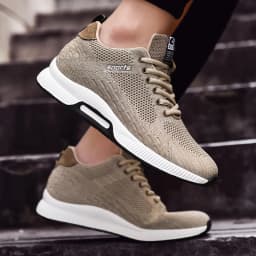 6-8CM Height Increasing Men's Elevator Shoes Breathable Mesh Sports Sneakers Invisible Lift Taller Footwear