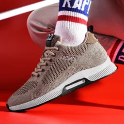 6-8CM Height Increasing Men's Elevator Shoes Breathable Mesh Sports Sneakers Invisible Lift Taller Footwear