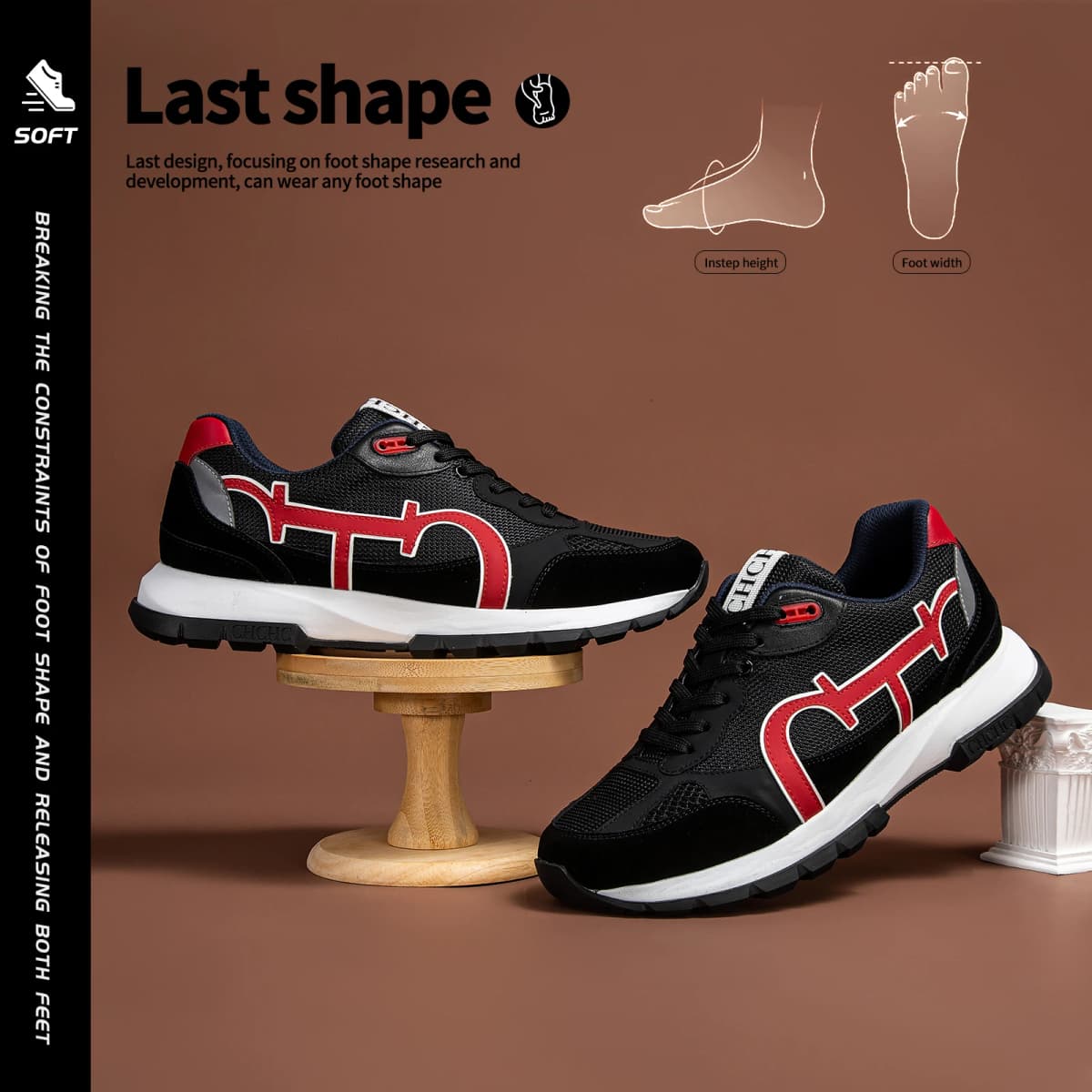 Men's Vulcanized Shoes 2026 New Bone Correction Sports Shoes Outdoor Walking Shoes 48EUR