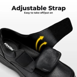 FitVille Men'S Extra Wide Diabetic Leather Dress Shoes, Roomy Wide Toe Box, Built-In Arch Support Orthopedic Shoes, Pain Relief For Swollen Feet, Edema, Plantar Fasciitis, Bunions & Neuropathy