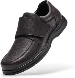 FitVille Men'S Extra Wide Diabetic Leather Dress Shoes, Roomy Wide Toe Box, Built-In Arch Support Orthopedic Shoes, Pain Relief For Swollen Feet, Edema, Plantar Fasciitis, Bunions & Neuropathy