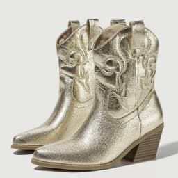 Eilyken High Quality Embroidery Ankle Boots Women Western Booties Fashion Pointed Toe Low Heels Shoes Large Size 43