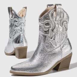 Eilyken High Quality Embroidery Ankle Boots Women Western Booties Fashion Pointed Toe Low Heels Shoes Large Size 43