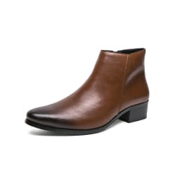Classic Black Men's Chelsea Boots British Style Pointed Toe Leather Ankle Boots Man Slip-on Boots Zip High Top Dress Shoes Man