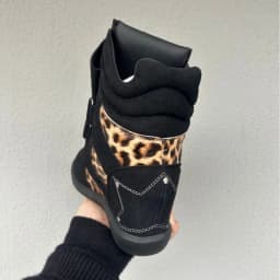 2026 New Women's Boots Luxury Genuine Leather Couple Shoes Designer Ankle Boots for Woman Fashion Leopard Print Sneakers Zapatos